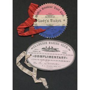 1889 Maffra Amateur Turf Club 'Lady's Ticket' for the Queen's…
