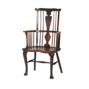 A Georgian oak and elm comb back Windsor chair; Thames valley,&hellip;