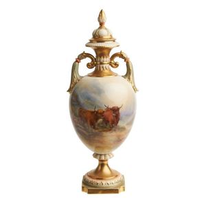 A Royal Worcester porcelain vase, Harry Stinton, circa 1909,…