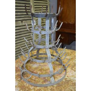 French gal metal bottle carrier, approx 50 cm high