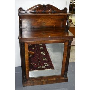 Regency rosewood chiffonier with single mirrored door