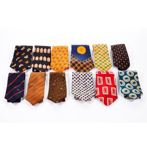 Collection of men's ties, in various patterns including the&hellip;