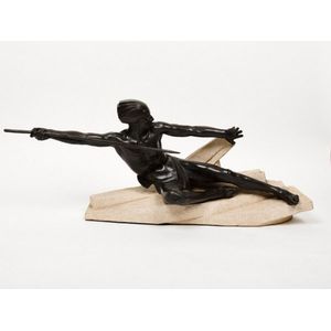 Max Le Verrier (French, 1891-1973), bronze figure of a man with…