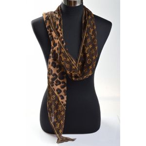 Louis Vuitton Pink and Yellow Leopard Print Cashmere and Silk