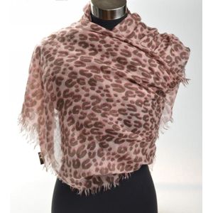 Louis Vuitton Pink and Yellow Leopard Print Cashmere and Silk