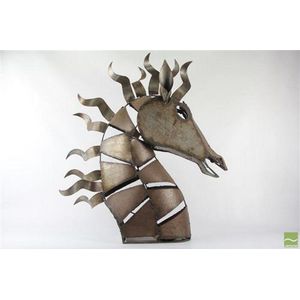 Contemporary iron horse sculpture of large proportions of a…