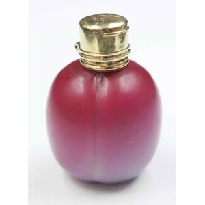 Rare Victorian plum form perfume bottle plum coloured glass&hellip;