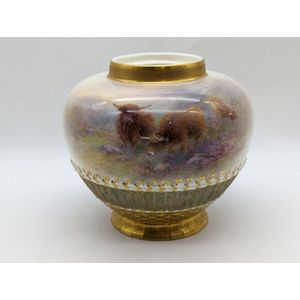 Royal Worcester porcelain pot pourri, decorated with hand…