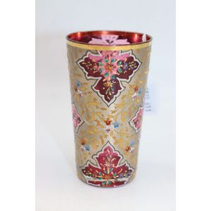 Gilded Ruby Red Moser Glass Beaker - European - Glass