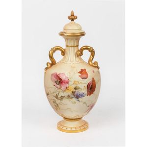 Royal Worcester Poppy Vase with Serpent Handles - Royal Worcester ...