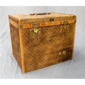 Antique French Hall Du Voyage Suitcase Trunk