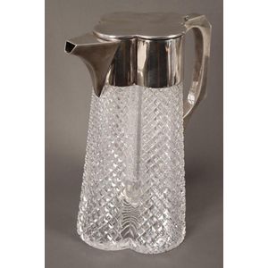 Quality silverplate and crystal claret jug, by John Grinsell…