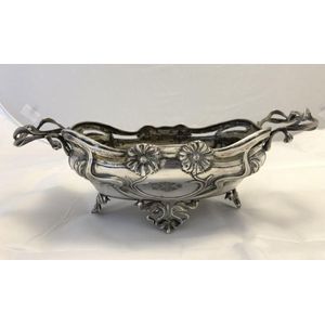 Austro-Hungarian Art Nouveau centrepiece, 800 silver, with twin…