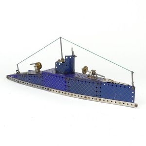 A 1930s Meccano 'hatch blue' and nickel constructed toy…