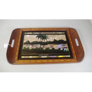 Rio Butterfly Wing Serving Tray with Mountain View - Trays, Plates ...