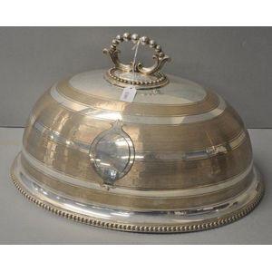 Large Victorian silver plated meat dome maker: Elkington, width…