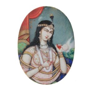 Indian miniature portrait on ivory of a Mughal Princess.…