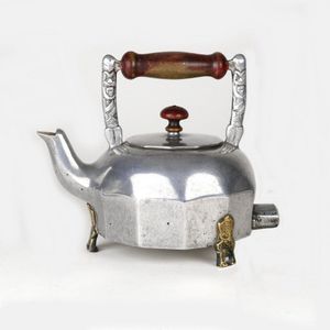 A cast aluminium electric kettle by Christensen, Christchurch,…