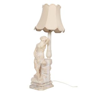 Marble lamp female figure mounted, with tulip column, (a/f:…