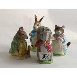 Four Beswick Beatrix Potter gold backstamp figures Timmy…