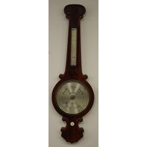 Vintage Airguide Mahogany Banjo Style Wall Barometer/Weather Station 29”H  EXC.