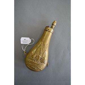 Vintage Italian Powder Flask in Copper & Brass, French 19th