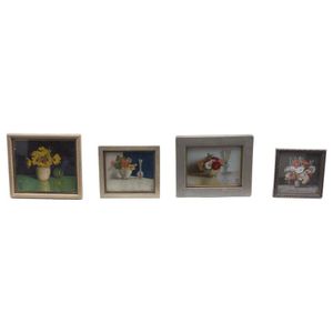 Four framed miniature floral still Lives, 20th century, three…