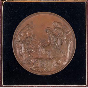 1862 International Exhibition, London: Bronze medallion (76 mm)…