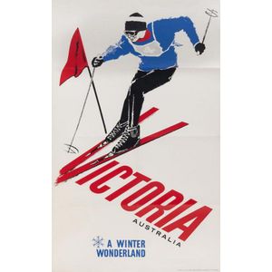 Victoria Australia A Winter Wonderland' snow skiing poster…