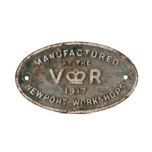 Victorian Railways engine plate, painted cast iron, 'V.R,…