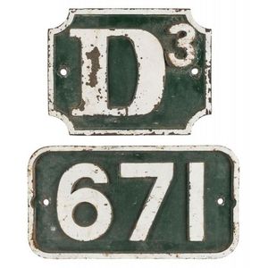 Victorian Railways Dd class engine and tender plates '671' and…
