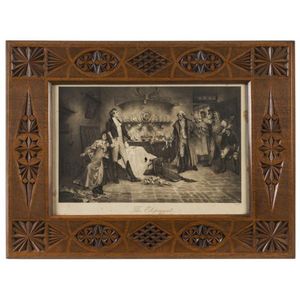 Isaac Albert Newton pair of Australian chip carved frames,…