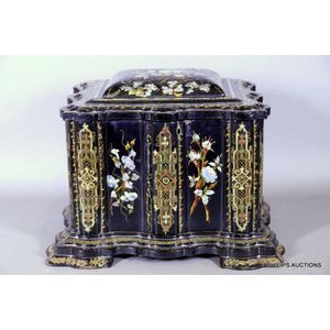 A fine Victorian inlaid papier mache lady's compendium, 19th…