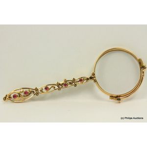 A lovely pair of ladies gold lorgnettes, 14ct rose gold, early…