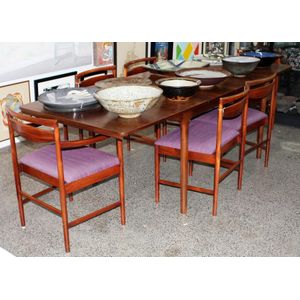 Solid Rosewood Dining Set with 6 Chairs - British - Furniture - Post 1950
