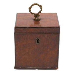 A George III mahogany travelling tea caddy, late 18th century,…