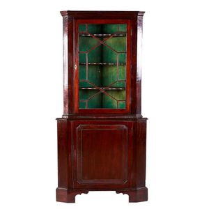 Antique mahogany free-standing corner cabinet - price guide and values