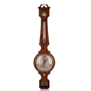 Sheraton style mahogany wheel banjo barometer, 19th century,…