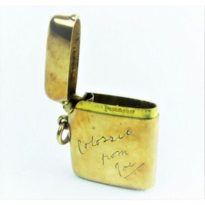 Antique 9ct Gold Match Box with Birmingham Hallmarks - Smoking ...