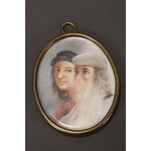 19th century ivory portrait miniature, of oval form, depicting…