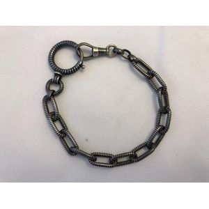 Silver and niello bracelet, the chain of Rolo link and set with…