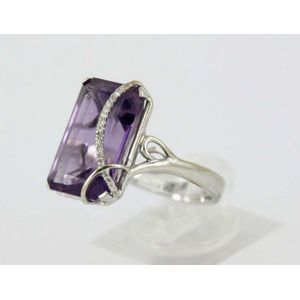 An amethyst and diamond cocktail ring, rectangular step cut… - Rings ...