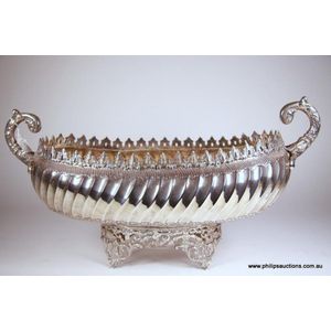 A large .900 European silver centrepiece or jardiniere, mid to…