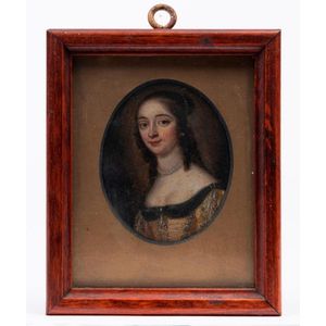 A Regency miniature portrait of a lady in pearls, early 19th…