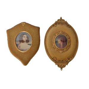 Continental portrait miniatures two, mid 20th century of court…
