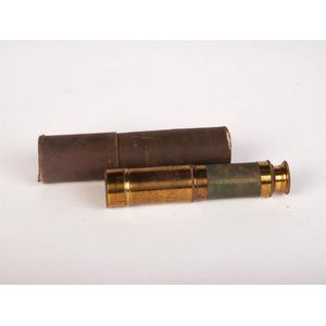 A cased brass nautical spyglass, 19th century, 47 cm long