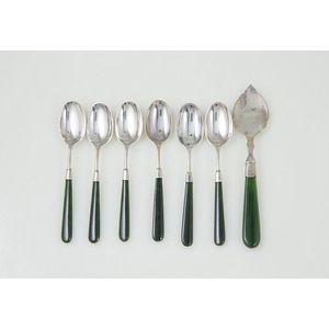 Vintage New Zealand greenstone / pounamu handled cutlery - price