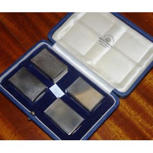 Cased set of 4 sterling silver matchbox covers, by Mappin &…