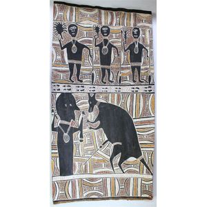 An Arnhem Land Aboriginal bark painting, Northern Territory,…