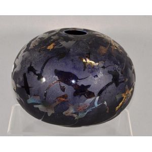 Greg Daly b1954 Australian pottery lustre vase signed base, 14&hellip;